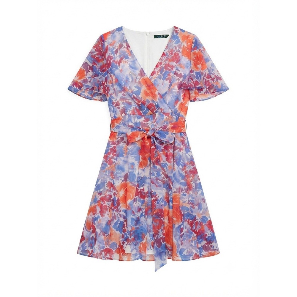 Lauren Ralph Lauren Women's Dress 12 Floral Church Dressy Designer Knee Length
